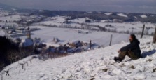 Ausblick St. Hans im Schnee.